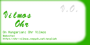 vilmos ohr business card